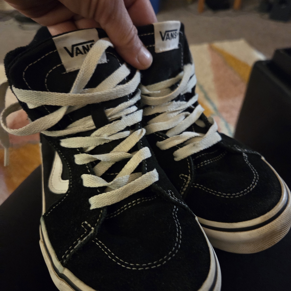Vans Kids Black and White Sneakers